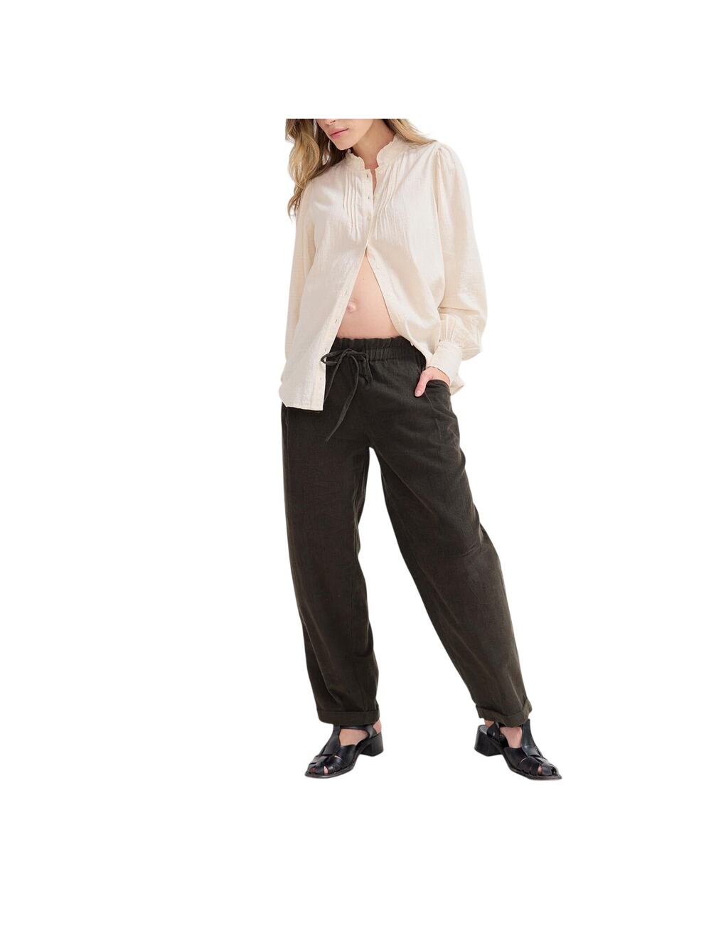 Hatch Corduroy Dark Pine Jude Pants Size 2
